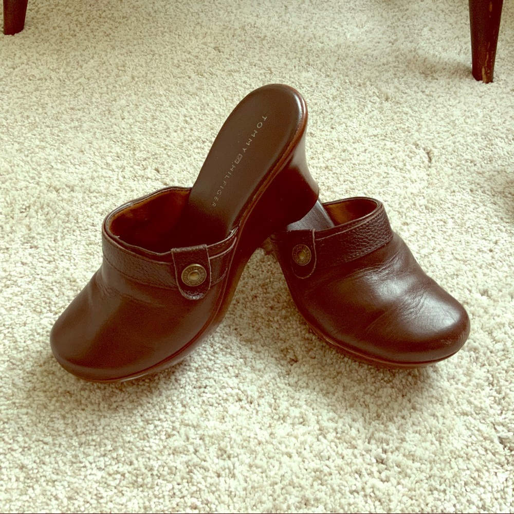 Tommy Hilfiger Brown Wedge Clogs 6M